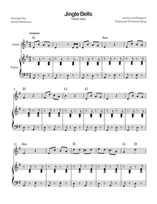 Jingle Bells (for violin solo, with piano)