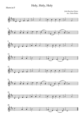 Book cover for Holy, Holy, Holy (Traditional Christian Song) for Horn in F Solo