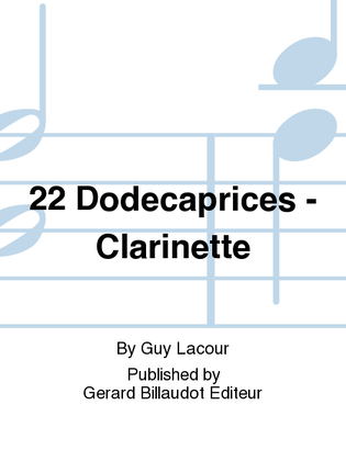 Book cover for 22 Dodecaprices - Clarinette
