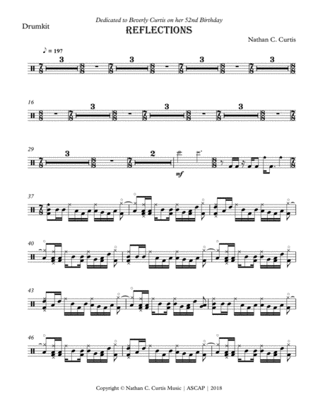 Reflections [Drum Chart] - Drum Set - Digital Sheet Music