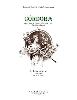 Cordoba from Cantos de Espana, Op. 232 for violin and guitar