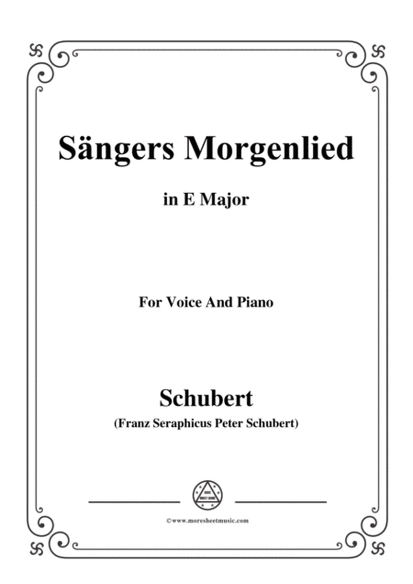 Schubert-Sängers Morgenlied(The Minstrel's Morning Song),D.165,in E Major,for Voice&Piano image number null