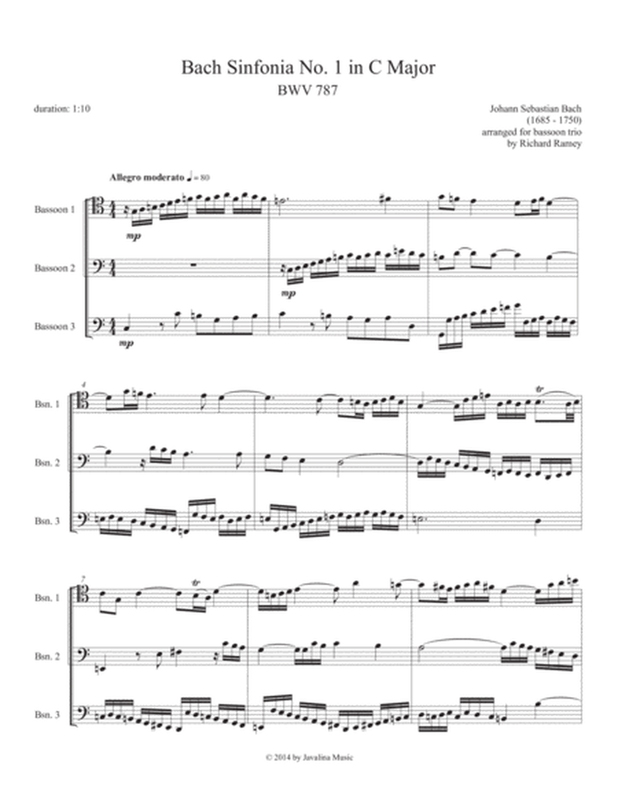 Sinfonia No. 1 in C Major, BWV 787 image number null