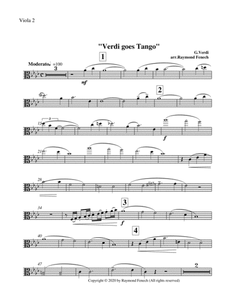 Verdi Goes Tango - G.Verdi - 2 Violas, Piano and Drum Set image number null