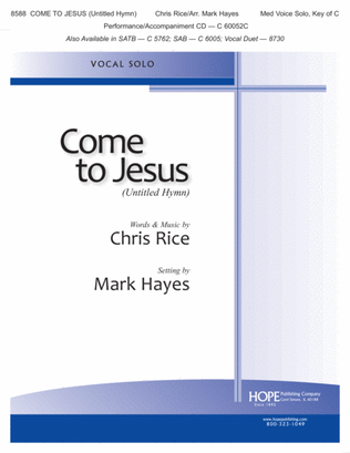 Book cover for Come to Jesus