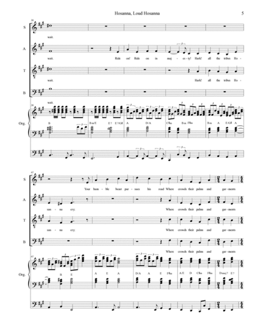 Hosanna, Loud Hosanna (with "Ride On, Ride On In Majesty!") (SATB - Organ accompaniment) image number null