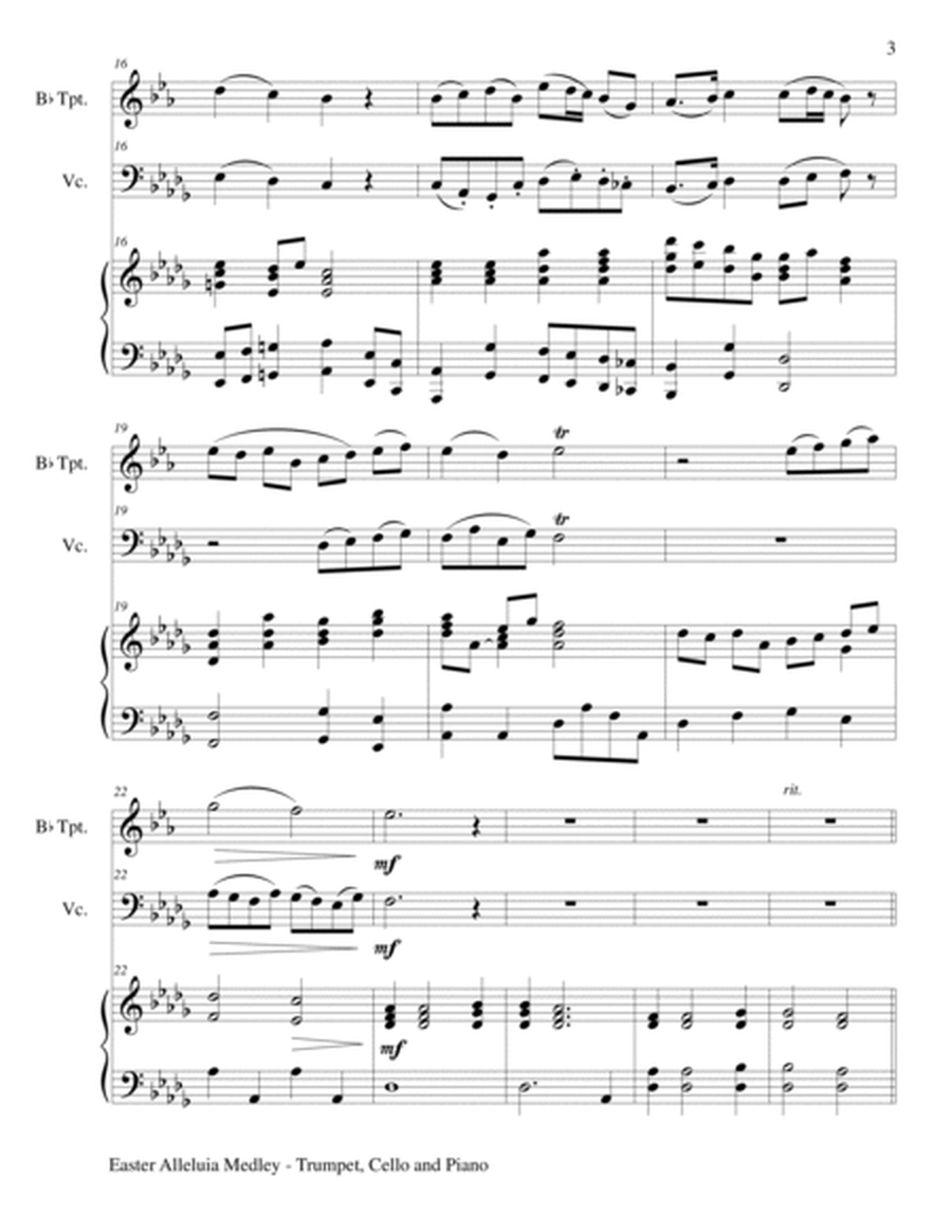 EASTER ALLELUIA MEDLEY (Trio – Bb Trumpet, Cello/Piano) Score and Parts image number null