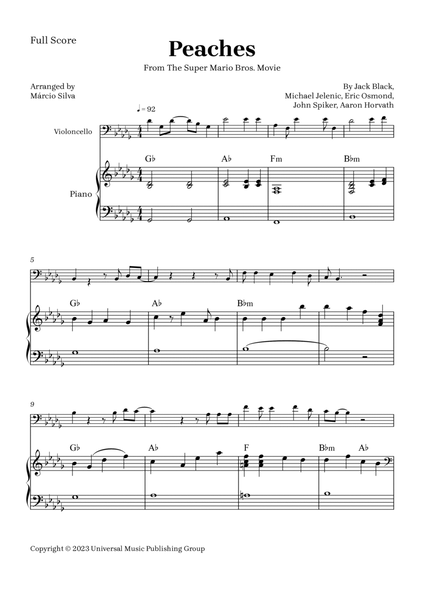 Jack Black Peaches (from The Super Mario Bros. Movie) Sheet Music Notes,  Chords in 2023
