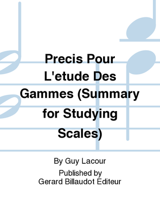 Book cover for Precis Pour L'Etude Des Gammes