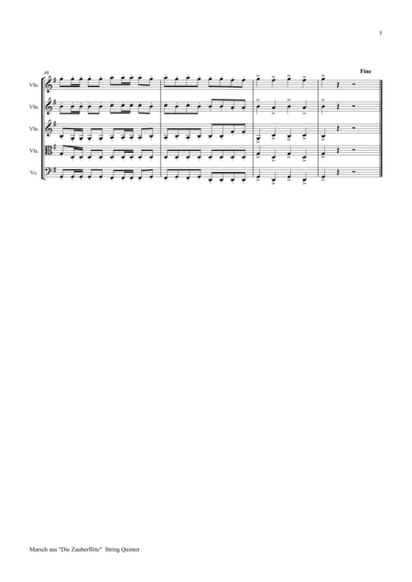 The Magic Flute, Mozart, March by Wolfgang Amadeus Mozart String Quartet - Digital Sheet Music