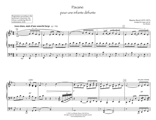 Book cover for Ravel - Pavane pour une infante défunte - organ solo