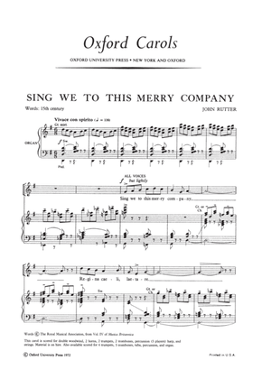 Book cover for Sing we to this merry company