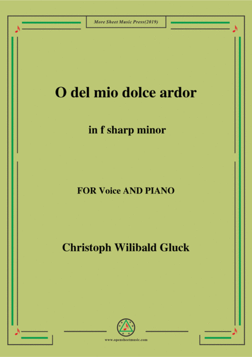 Gluck-O del mio dolce ardor in f sharp minor,for Voice and Piano image number null