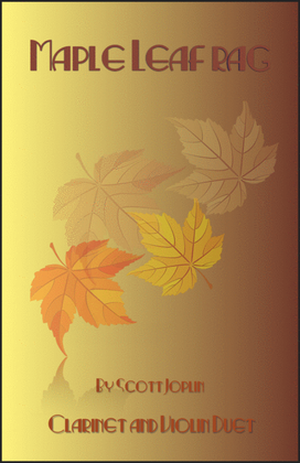 Book cover for Maple Leaf Rag, by Scott Joplin, Clarinet and Violin Duet