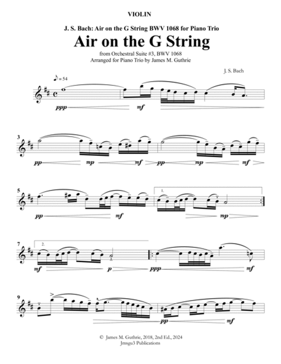 Bach: Air on the G String for Piano Trio image number null