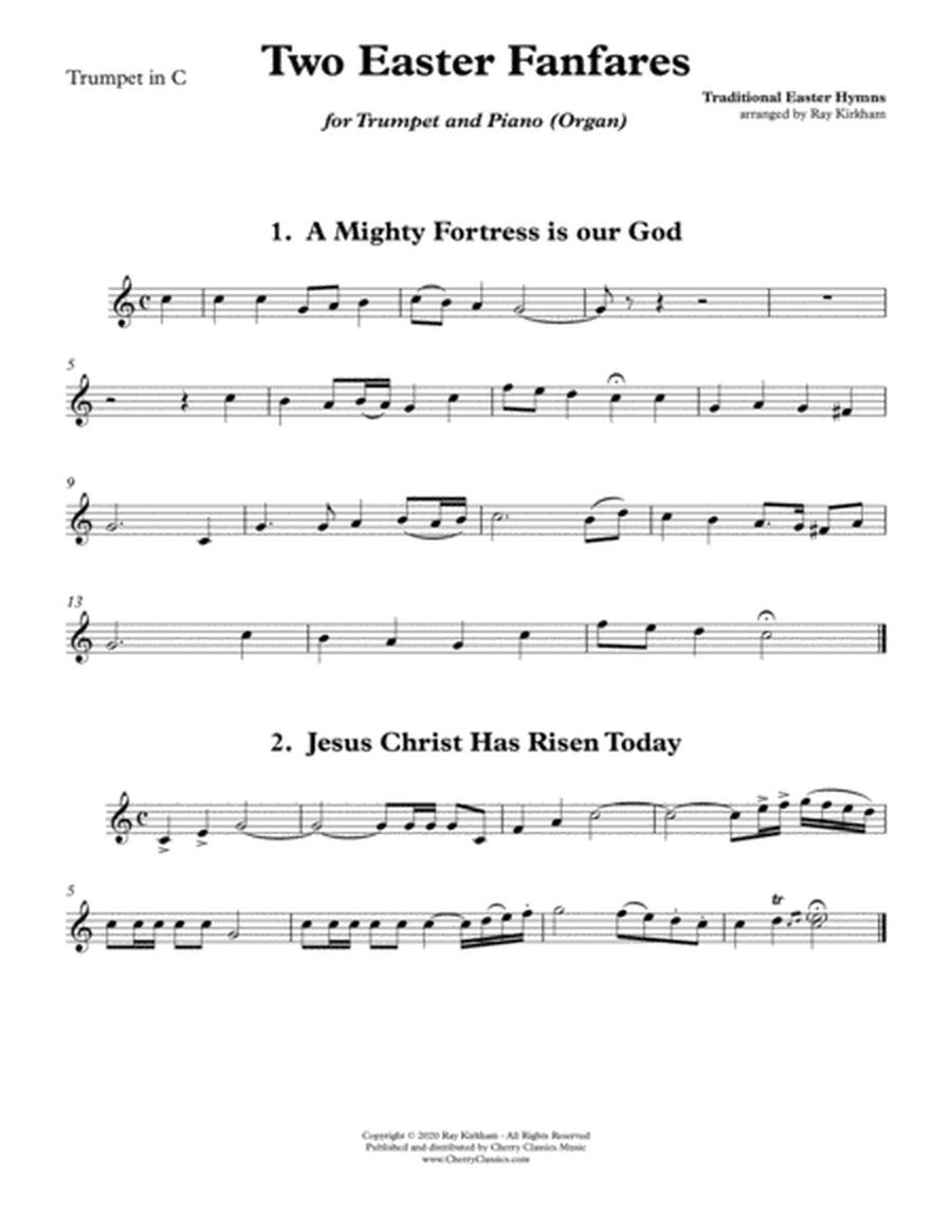 Two Easter Fanfares and Descants for Trumpet and Piano or Organ