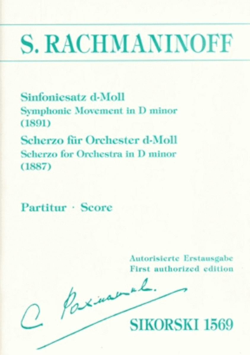 Sinfoniesatz (1891) / Scherzo Fur Orchestra (1887) Score