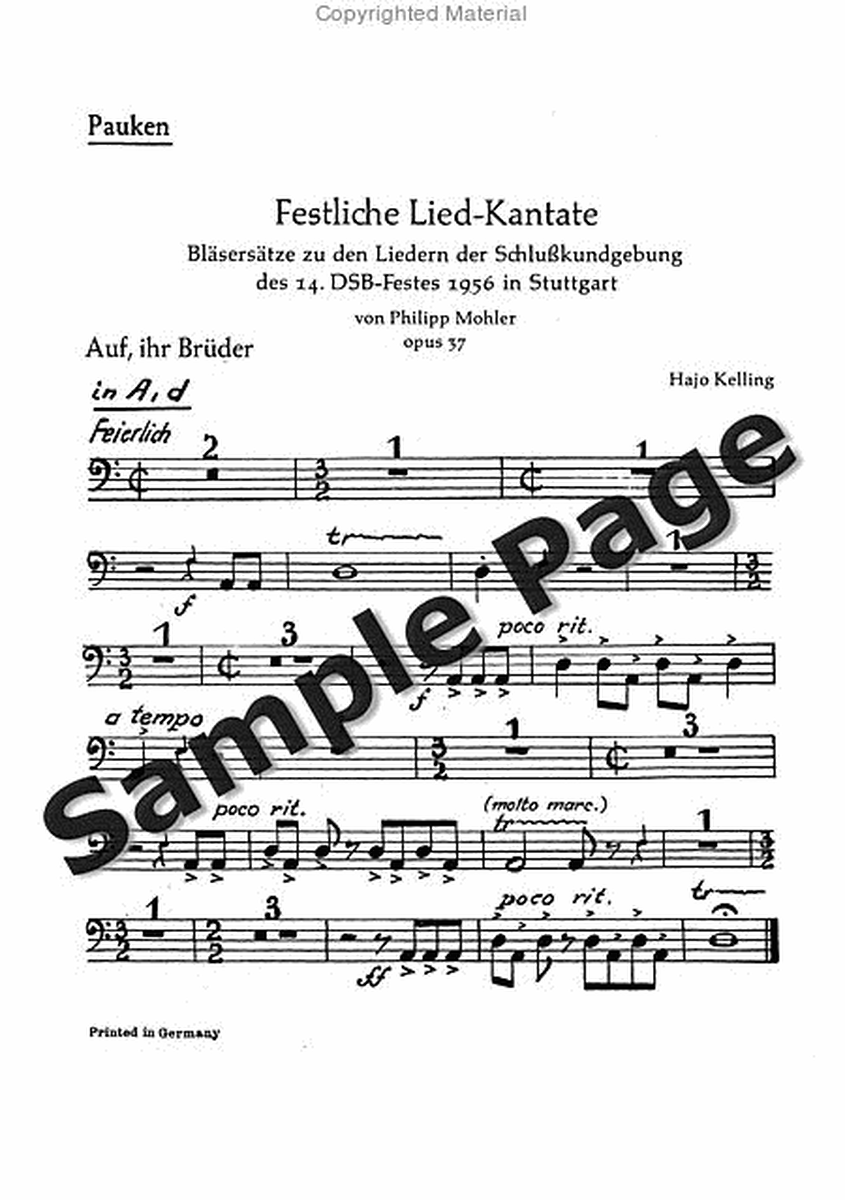 Festliche Liedkantate op. 37