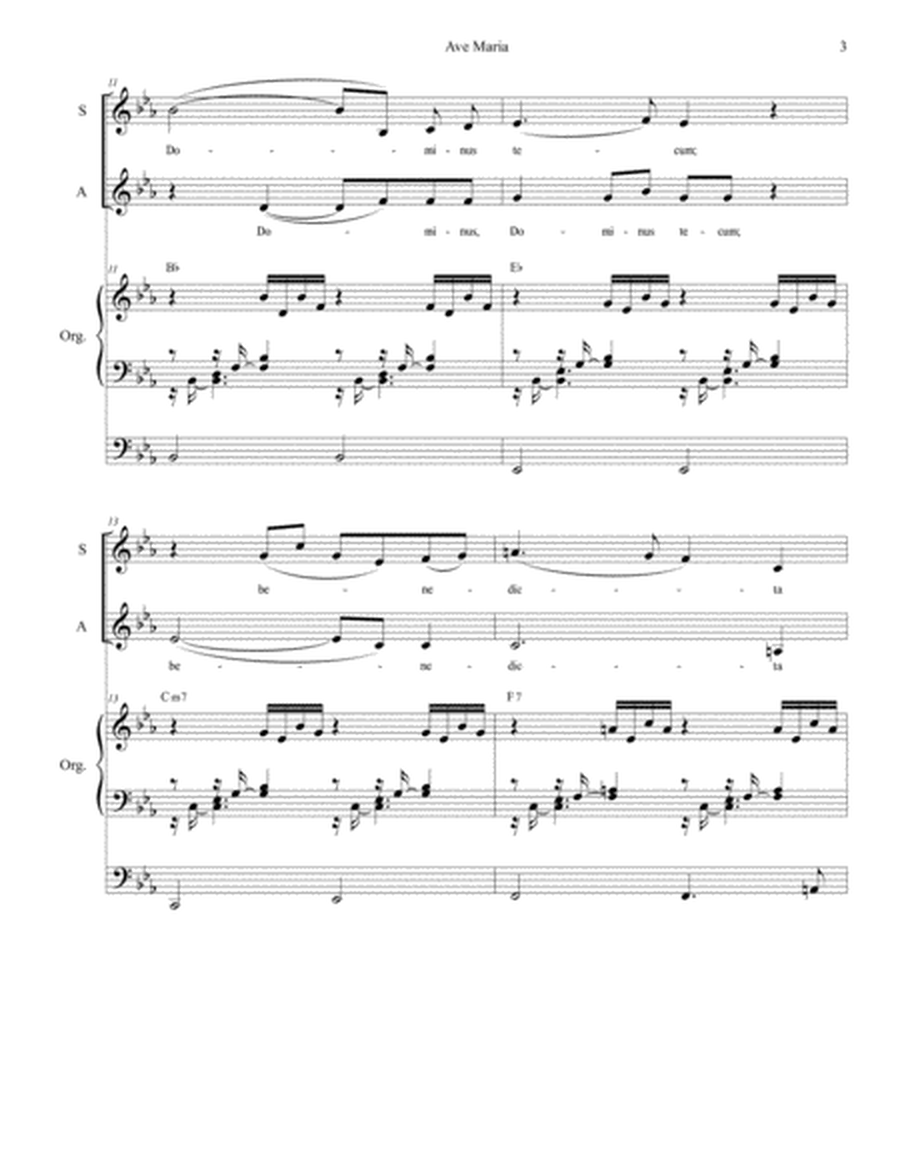 Ave Maria (for 2-part choir - (SA) - Medium Key - Organ Accompaniment) image number null