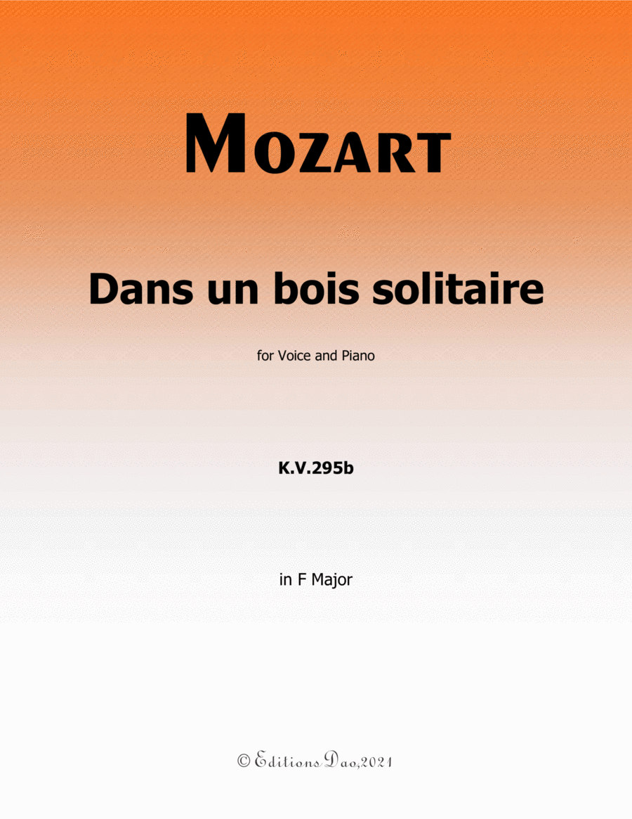Dans un bois solitaire,by Mozart,in F Major image number null