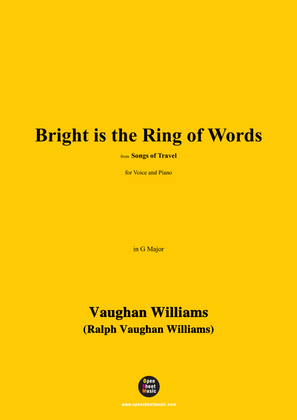 Vaughan Williams-Bright is the Ring of Words,in G Major