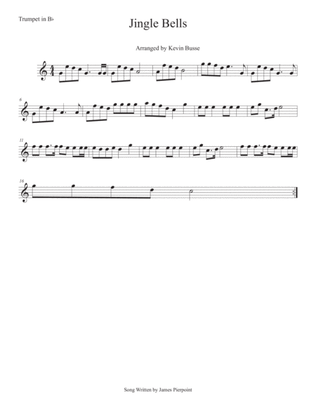 Book cover for Jingle Bells (Easy key of C) Trumpet