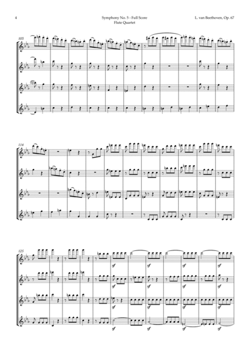 Symphony No. 5 by Beethoven for Flute Quartet by Ludwig van Beethoven Flute Quartet - Digital Sheet Music