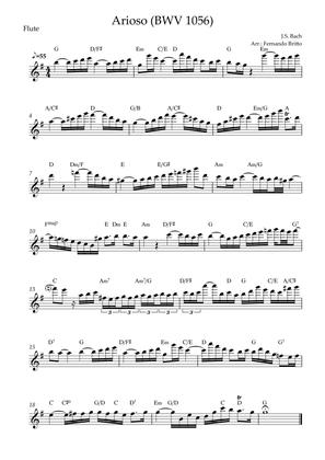 Book cover for Arioso (J.S. Bach - BWV 1056) for Flute Solo with Chords