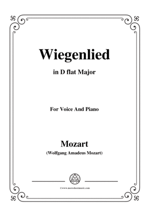 Book cover for Mozart-Wiegenlied,in D flat Major,for Voice and Piano