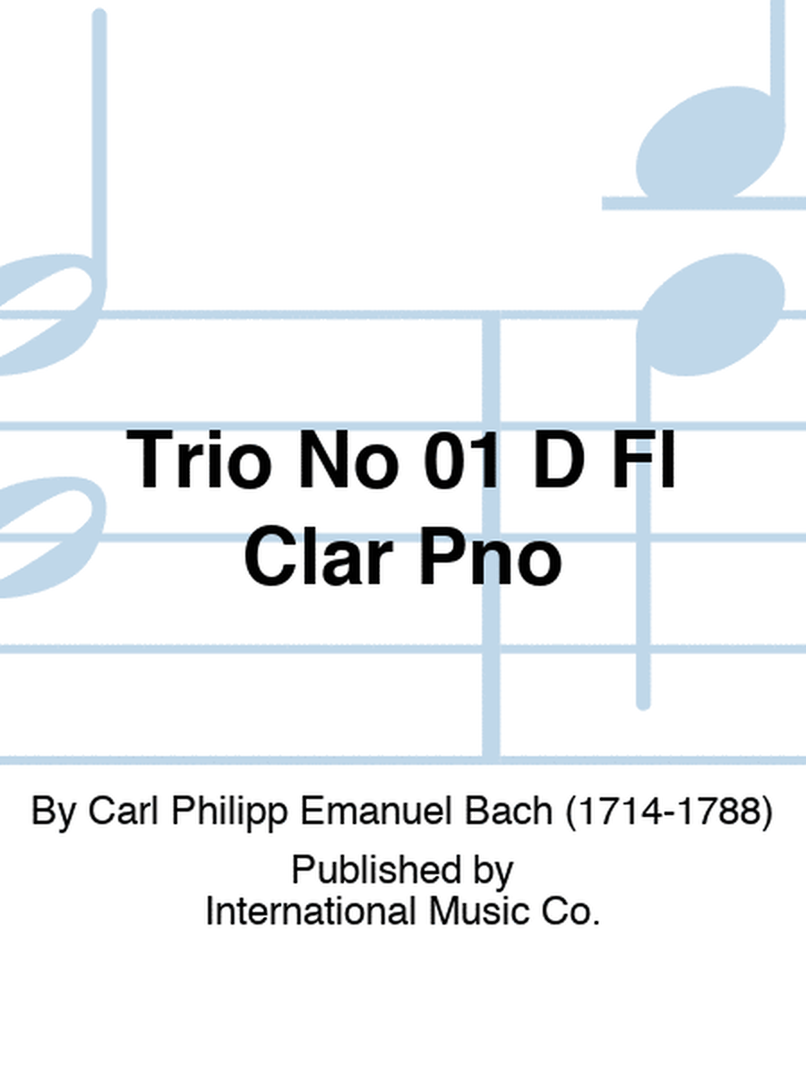 Trio No 01 D Fl Clar Pno