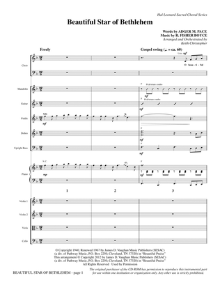 Book cover for Beautiful Star Of Bethlehem - Full Score