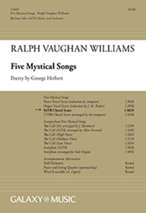 Book cover for Five Mystical Songs (Choral Score)