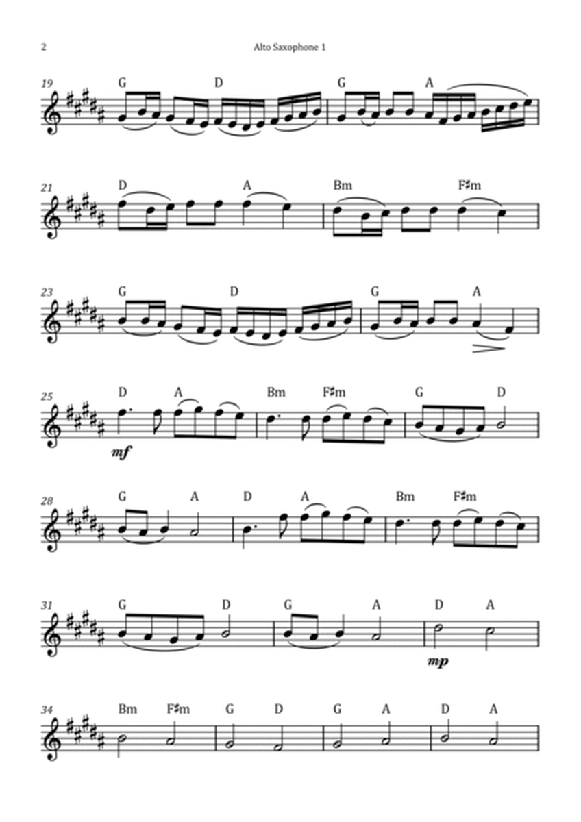 Canon by Pachelbel - Alto Saxophone Duet with Chord Notation image number null