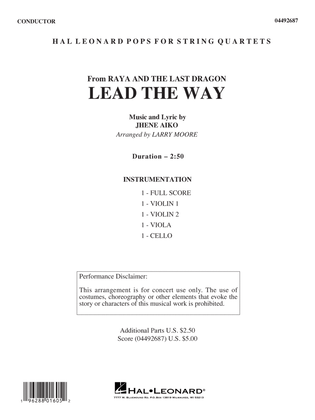 Book cover for Lead the Way (from Disney's Raya and the Last Dragon) (arr. Moore) - Conductor Score (Full Score)