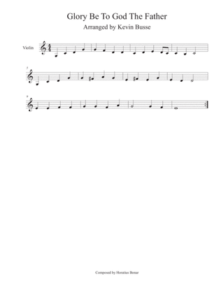 Book cover for Glory Be To God The Father (Easy key of C) - Violin