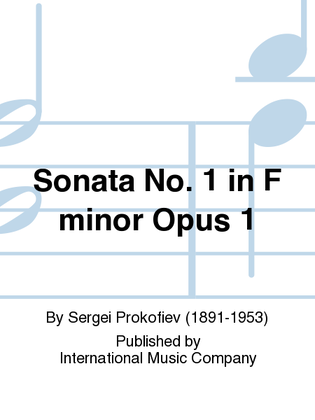 Book cover for Sonata No. 1 In F Minor Opus 1