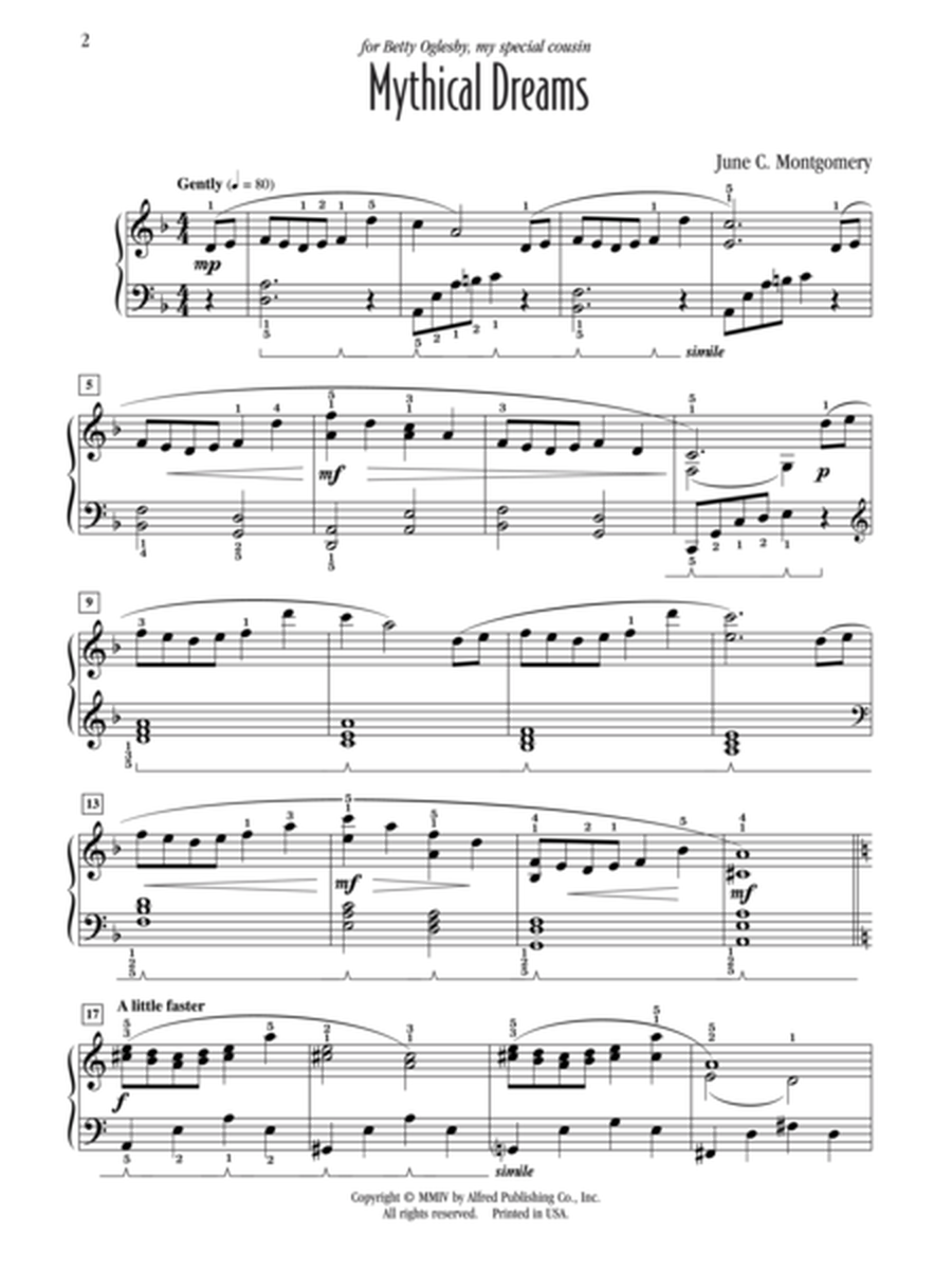 Mythical Dreams by June C. Montgomery Piano Solo - Sheet Music