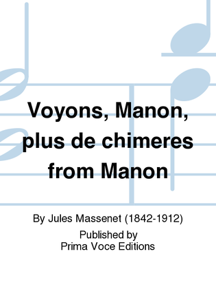 Book cover for Voyons, Manon, plus de chimeres from Manon