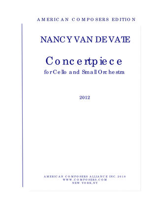 Book cover for [Van de Vate] Concertpiece for Cello and Small Orchestra