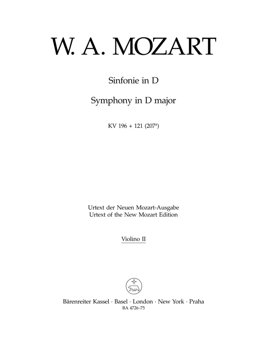 Symphony in D major K. 196, 121 (207a)