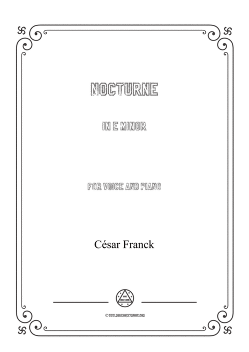 Franck-Nocturne in e minor,for voice and piano