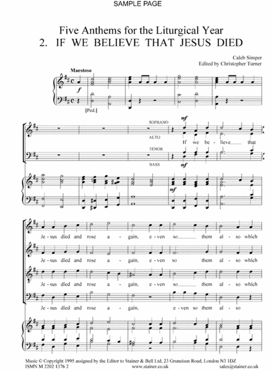Five Anthems for the Liturgical Year