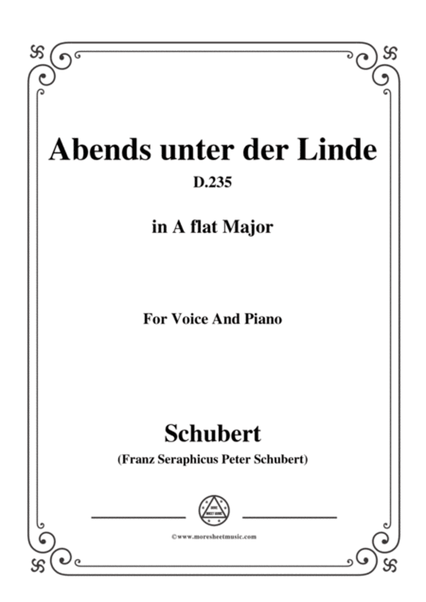 Schubert-Abends unter der Linde,D.235,in A flat Major,for Voice&Piano image number null