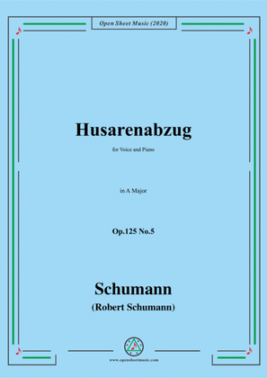 Book cover for Schumann-Husarenabzug Op.125 No.5,in A Major