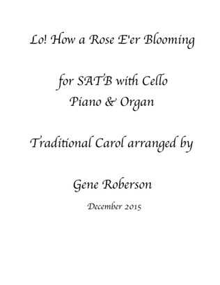 Low! How a Rose E're Blooming SATB with Cello