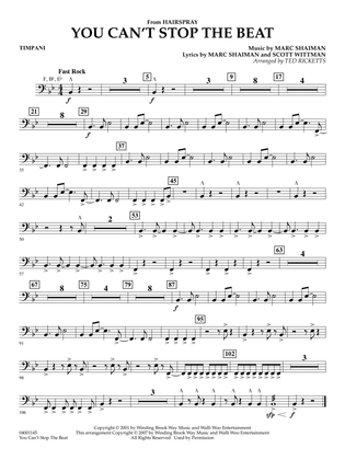 Book cover for You Can't Stop The Beat (from Hairspray) (arr. Ted Ricketts) - Timpani