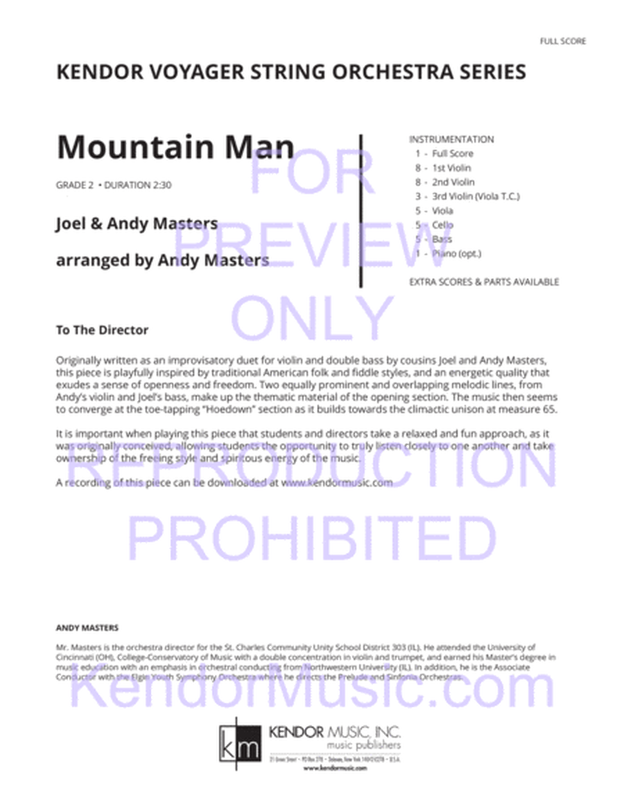 Mountain Man (Full Score)
