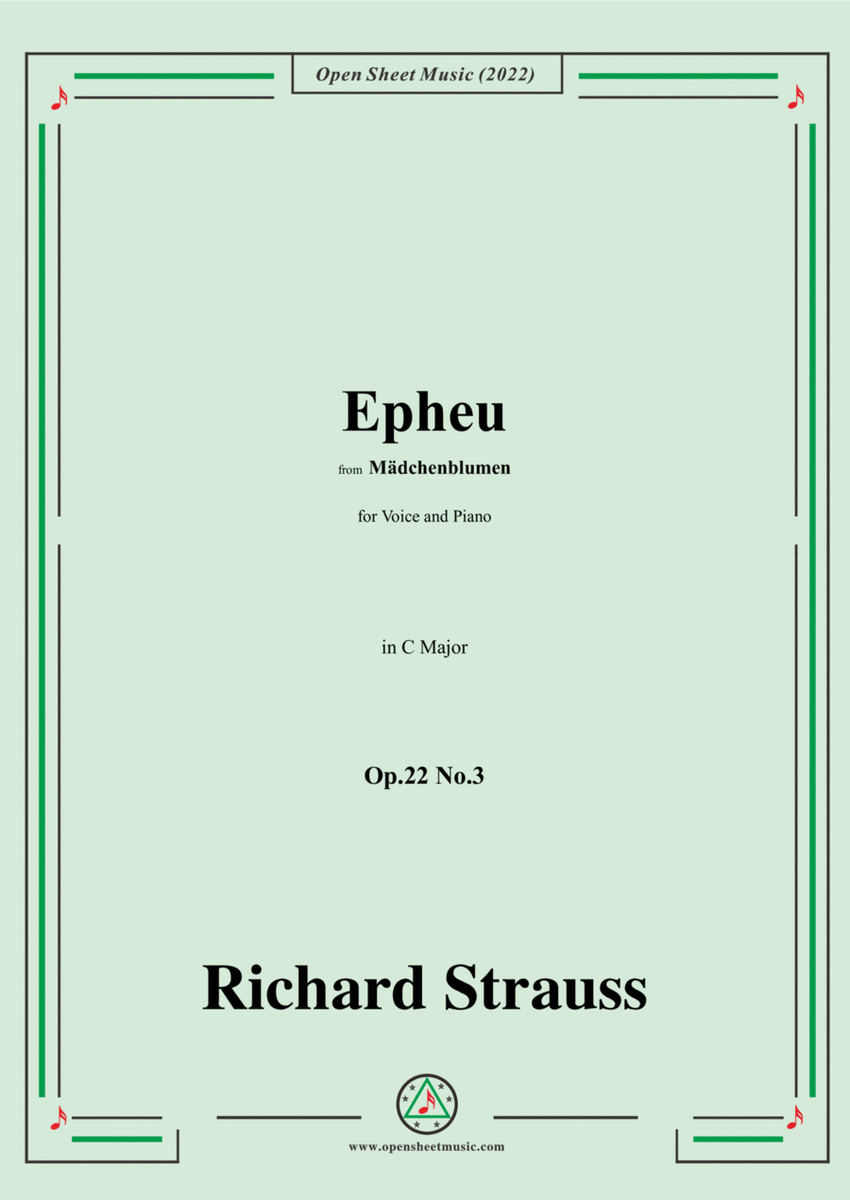 Richard Strauss-Epheu,Op.22 No.3,in C Major image number null