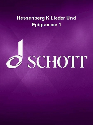 Hessenberg K Lieder Und Epigramme 1