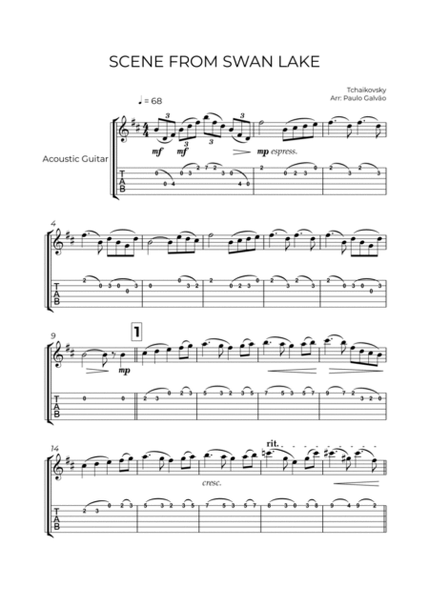 SCENE FROM SWAN LAKE - TCHAIKOVSKY – GUITAR TABLATURE image number null